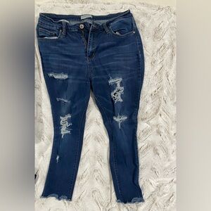 Distressed Blue Jeans